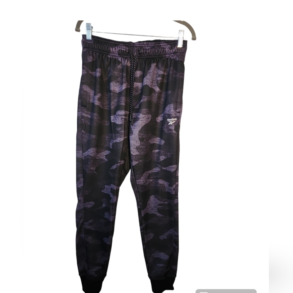 Reebok Men's Endeavor Jogger Pants Slim Fit Black Gray Cameo Size S